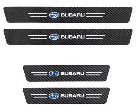 Защитная пленка (наклейка) накладка на пороги для Subaru Черный Карбон Плюс 4 шт 2480387654 фото