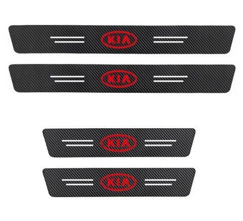 Защитная пленка накладка на пороги для KIA Черный Карбон Плюс 4 шт 2303712840 фото