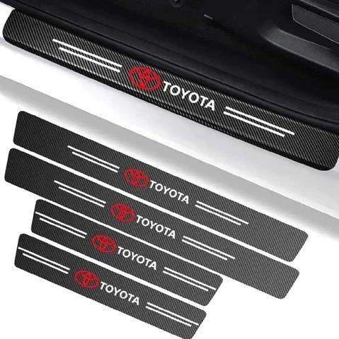 Защитная пленка накладка на пороги для Toyota Черный Карбон Плюс 4 шт 2303714803 фото