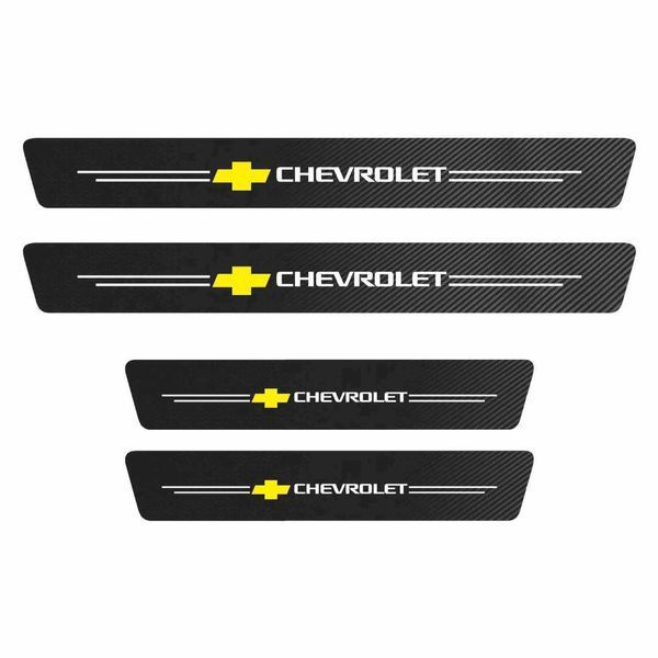 Защитная пленка накладка на пороги для Chevrolet Черный Карбон Плюс 4 шт 2303715179 фото