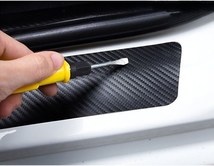 Защитная пленка (наклейка) накладка на пороги для Suzuki Черный Карбон Плюс 4 шт 2480398273 фото