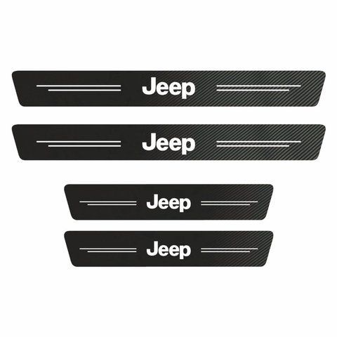 Защитная пленка накладка на пороги для Jeep Черный Карбон Плюс 4 шт 2303715414 фото
