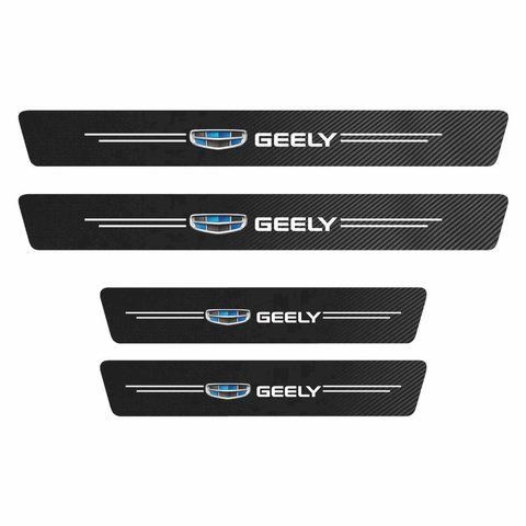 Защитная пленка накладка на пороги для Geely Черный Карбон Плюс 4 шт 2303715598 фото