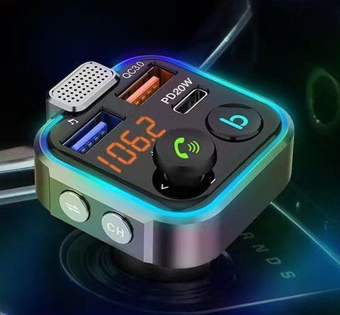 FM-трансмітер BT23 Bluetooth 5.0 / MegaBass / QC 3.0 / RGB Black FM модулятор 2560616897 фото