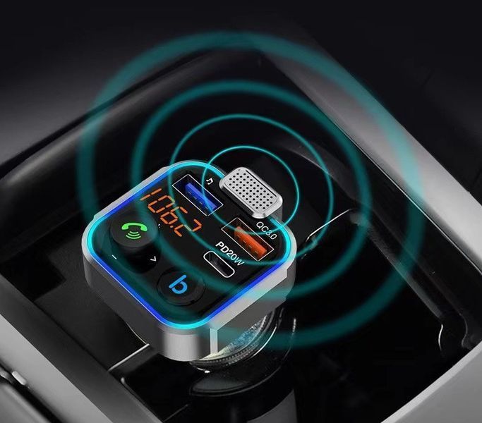 FM-трансмітер BT23 Bluetooth 5.0 / MegaBass / QC 3.0 / RGB Black FM модулятор 2560616897 фото