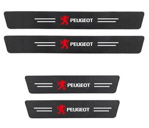 Защитная пленка накладка на пороги для Peugeot Черный Карбон Плюс 4 шт 2303787388 фото