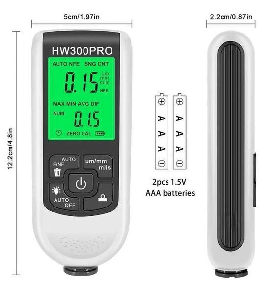Профессиональный Толщиномер покрытия краски HW-300PRO White 2069155468 фото