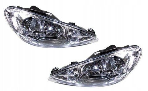 Комплект передних фар для Peugeot 206 1998-2009 1812346379 фото