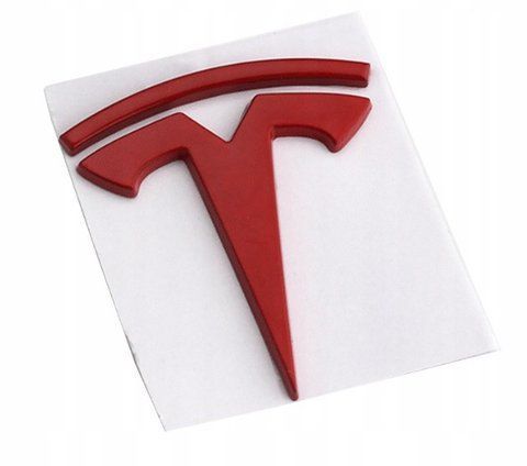 Эмблема Tesla Шильдик Значок Тесла 60мм Красный 2499739232 фото