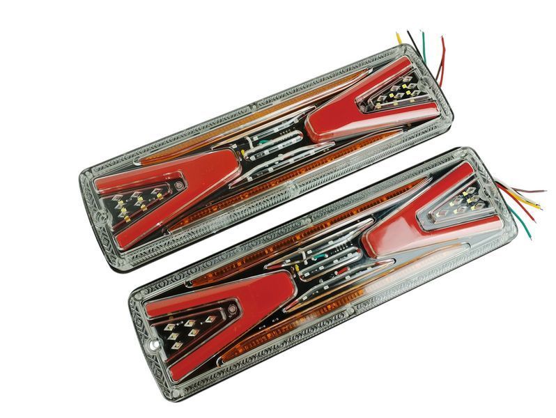 Комплект задних фонарей для прицепа, лафеты, грузовиков 12-24V FJ2452 2599093748 фото