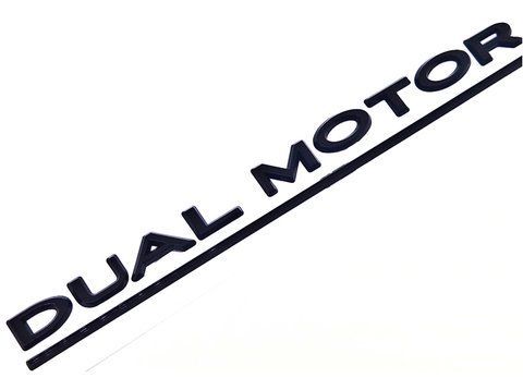 Надпись DUAL MOTOR Tesla Чёрный Глянец Черная полоска 2300910835 фото
