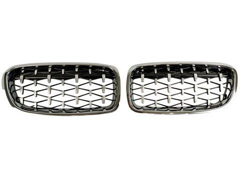 Решетка радиатора хромированная для BMW F30 2012&ndash;2019 ноздри 51130054493, 51130054494, 51137263482, 51137263481 2993033865 фото