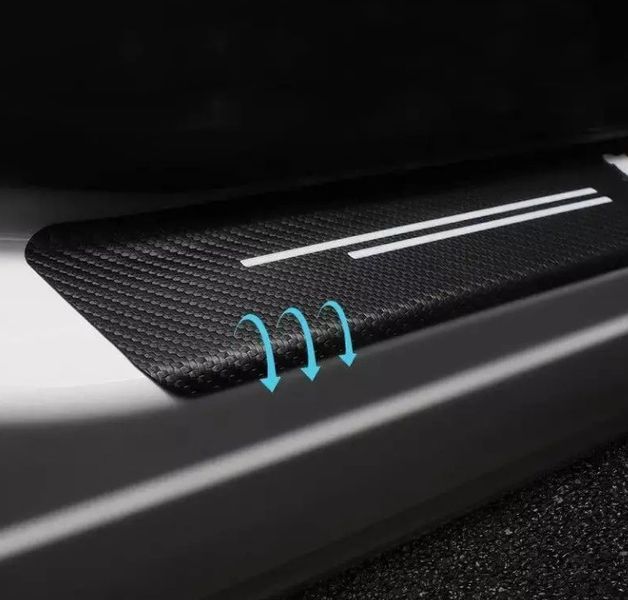 Защитная пленка накладка на пороги для Volkswagen Черный Карбон Плюс 4 шт 2303696300 фото
